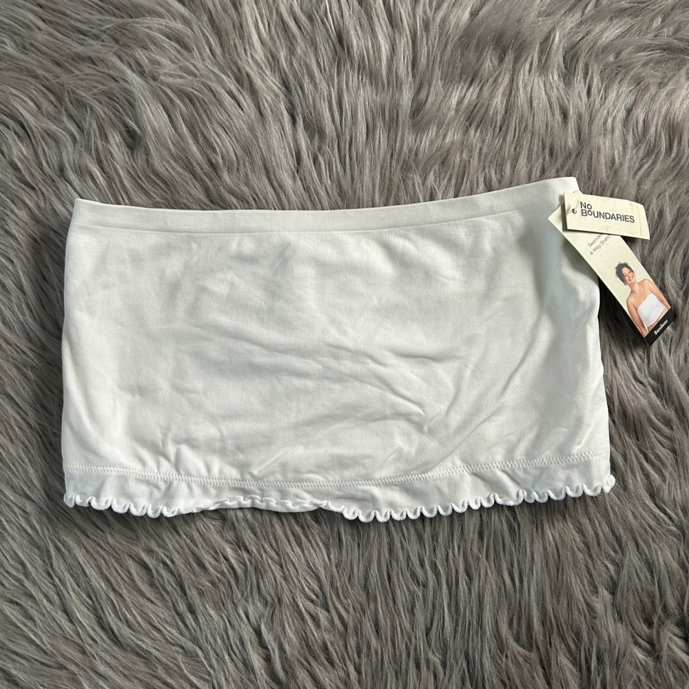 No Boundaries Seamless Wirefree Bandeau Women Size XL White Strapless Bra